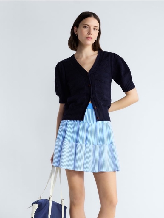 Free Assembly Sweaters - Free Assembly| Puff Sleeve Crochet Cardigan Size XXL